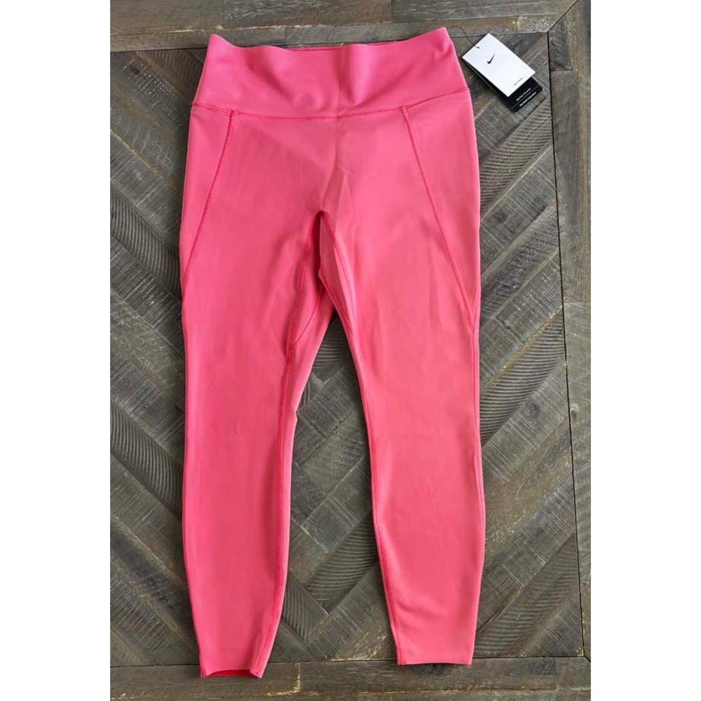Nike Universa Womens High Rise 7/8 Training Leggings Pink HQ6813-897 Large NWT